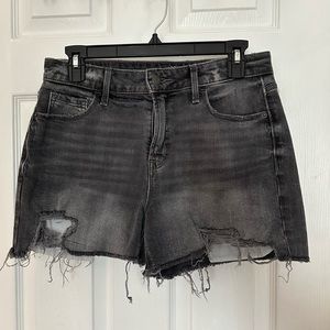 Old Navy Dark Wash Black/Grey‎ Denim Shorts Size 6